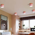 Aveloro Legnara LED-Deckenspot in Rosa mit Holzdekor