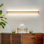 Aveloro Lignara LED-Wandleuchte linear Holz im Wohnzimmer