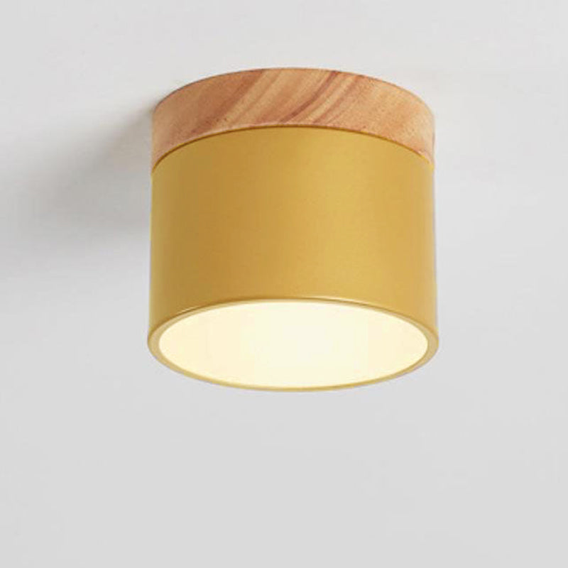Aveloro Legnara LED-Deckenspot in Gold mit Holzdekor