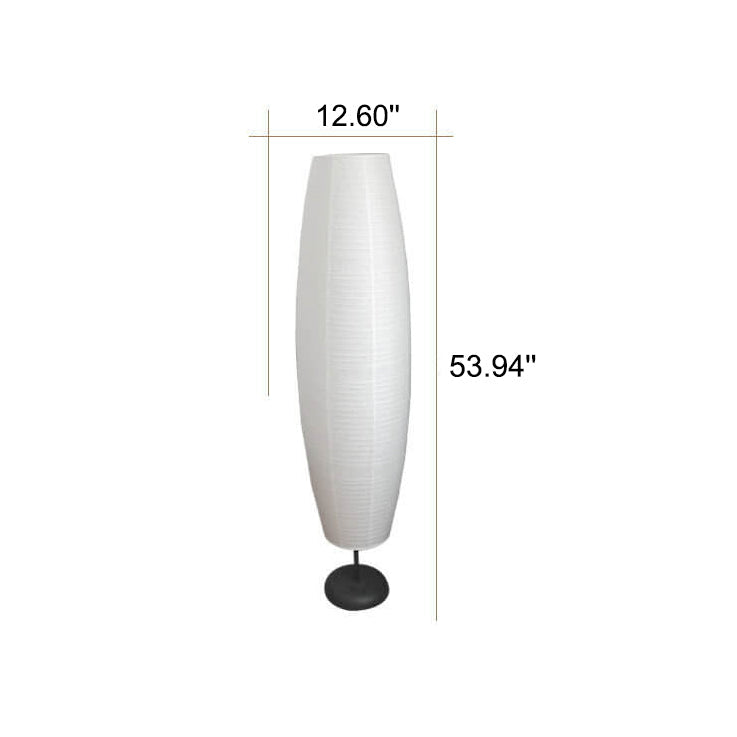 Aveloro Papyra Reispapier-Stehlampe beleuchtet im Wohnbereich