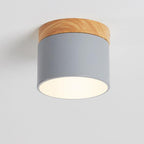 Aveloro Legnara LED-Deckenspot in Grau mit Holzdekor