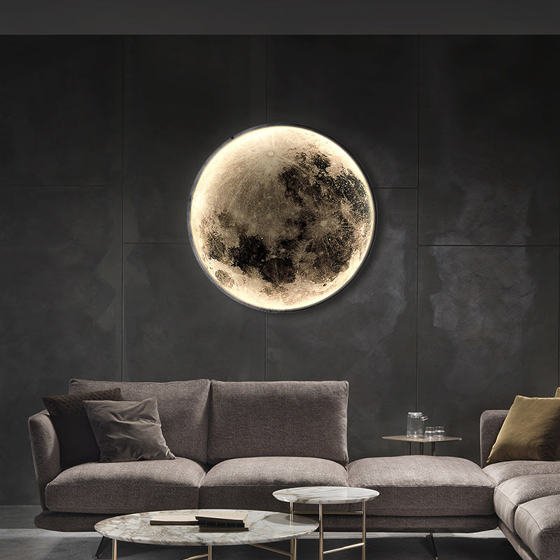 Aveloro Selena LED-Wandleuchte Mondoptik im Wohnzimmer