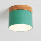 Aveloro Legnara LED-Deckenspot in Grün mit Holzdekor