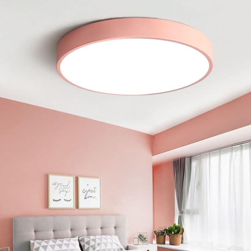 Runde LED-Deckenleuchte in Rosa – Aveloro