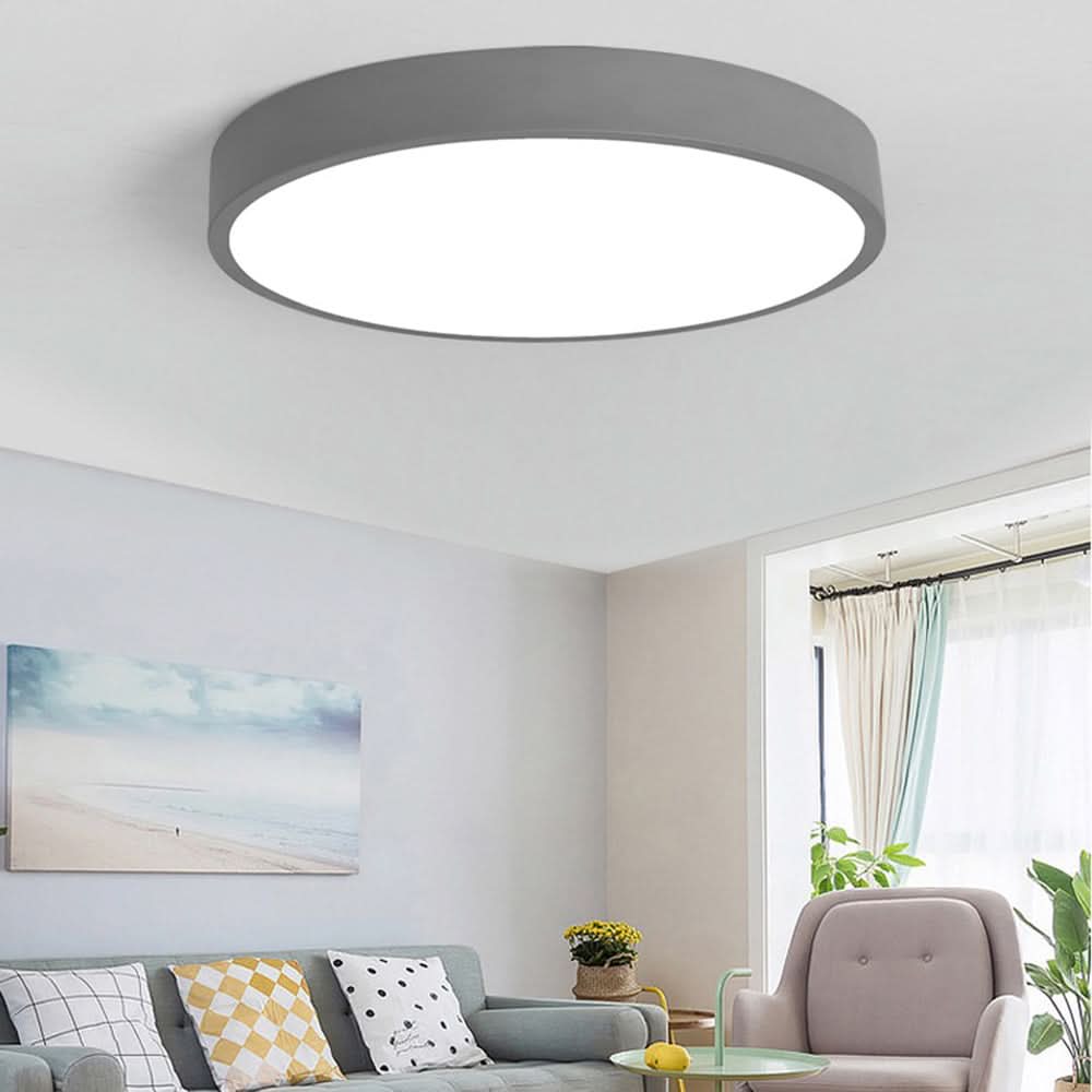 Runde LED-Deckenleuchte in Grau – Aveloro