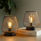 Aveloro Retiva Tischlampen Nahaufnahme mit Metallgitter