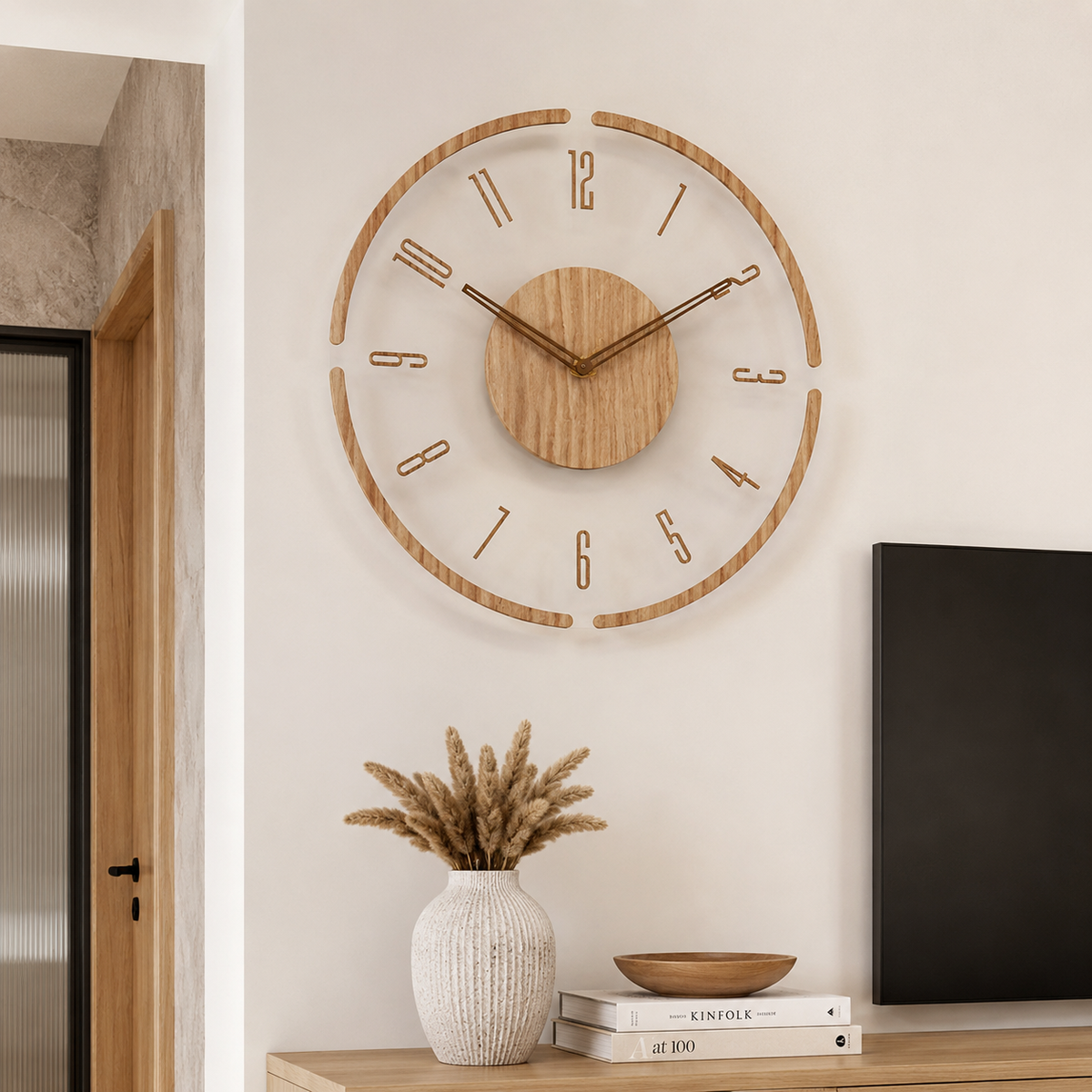 Norell – Skandinavische Wanduhr aus Holz & Acryl
