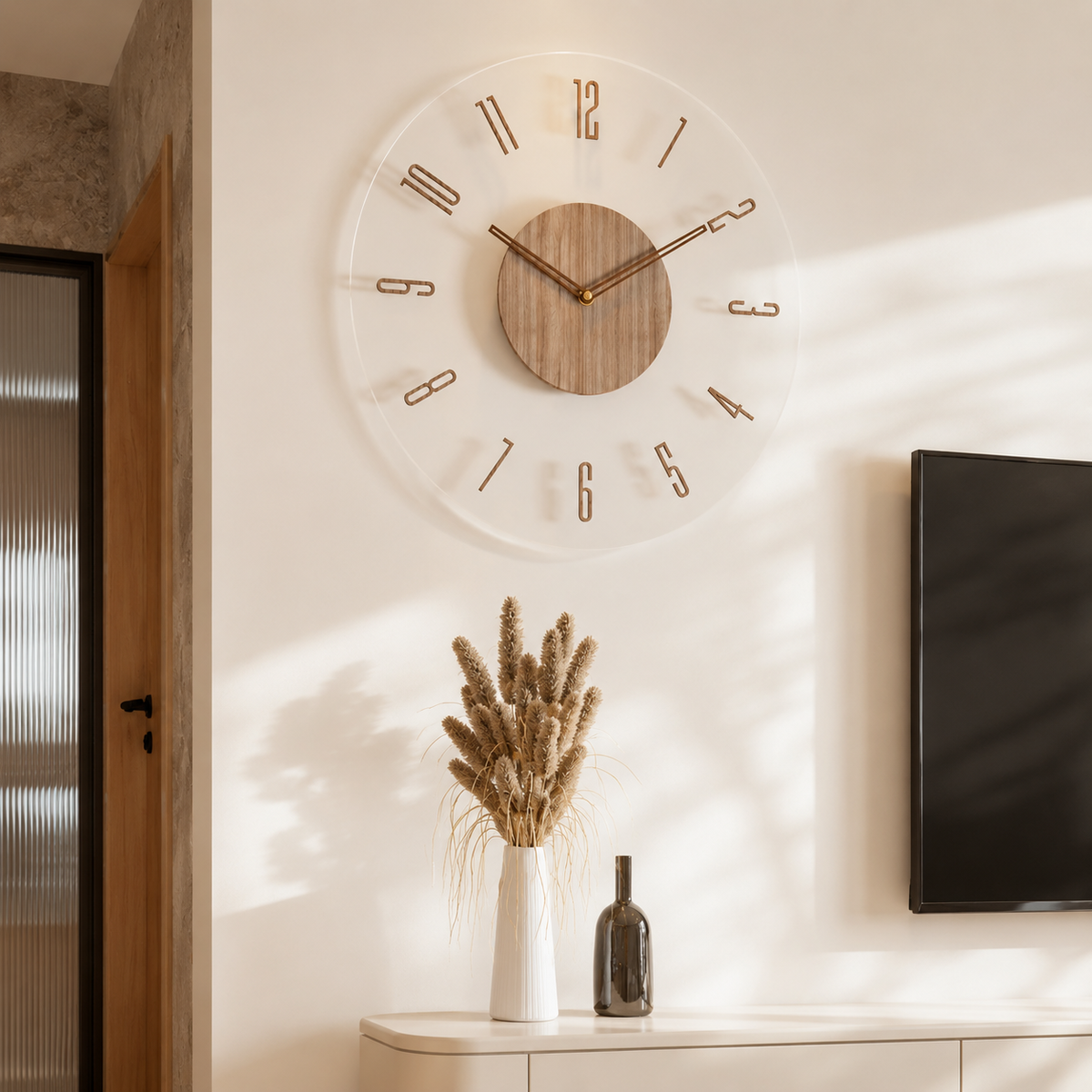 Norell – Skandinavische Wanduhr aus Holz & Acryl