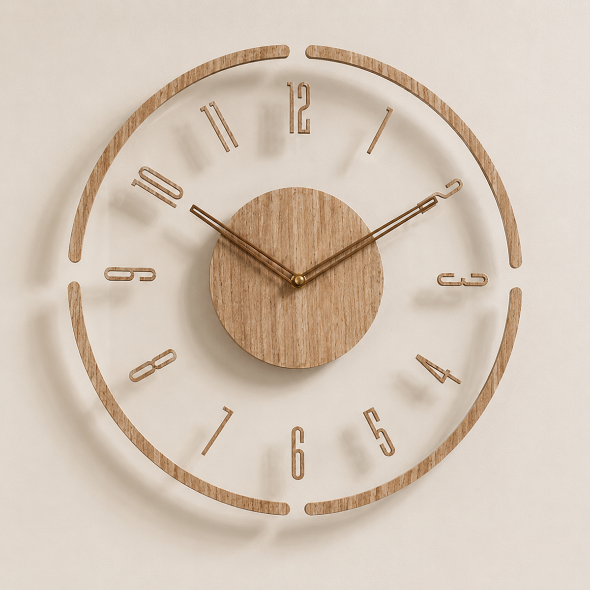 Norell – Skandinavische Wanduhr aus Holz & Acryl