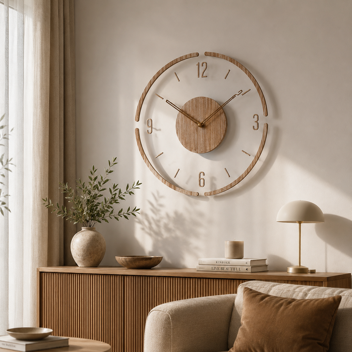 Norell – Skandinavische Wanduhr aus Holz & Acryl