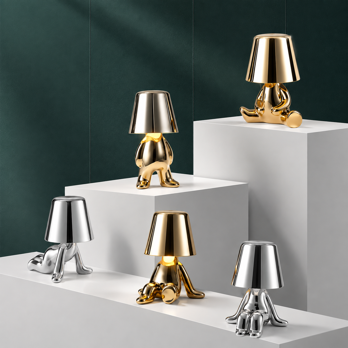 FIGURA LED Designleuchte – dimmbare Tischlampe in Skulptur-Optik