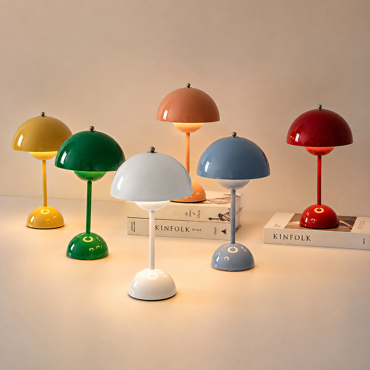 Kabellose LED Pilzlampe mit Akku – Tragbare Tischlampe mit Touch