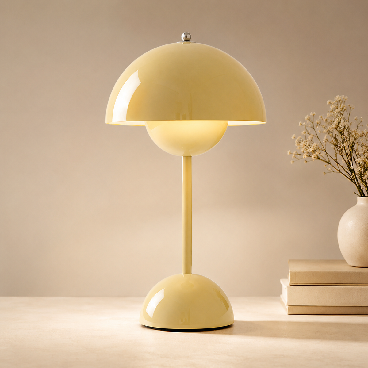 Kabellose LED Pilzlampe mit Akku – Tragbare Tischlampe mit Touch