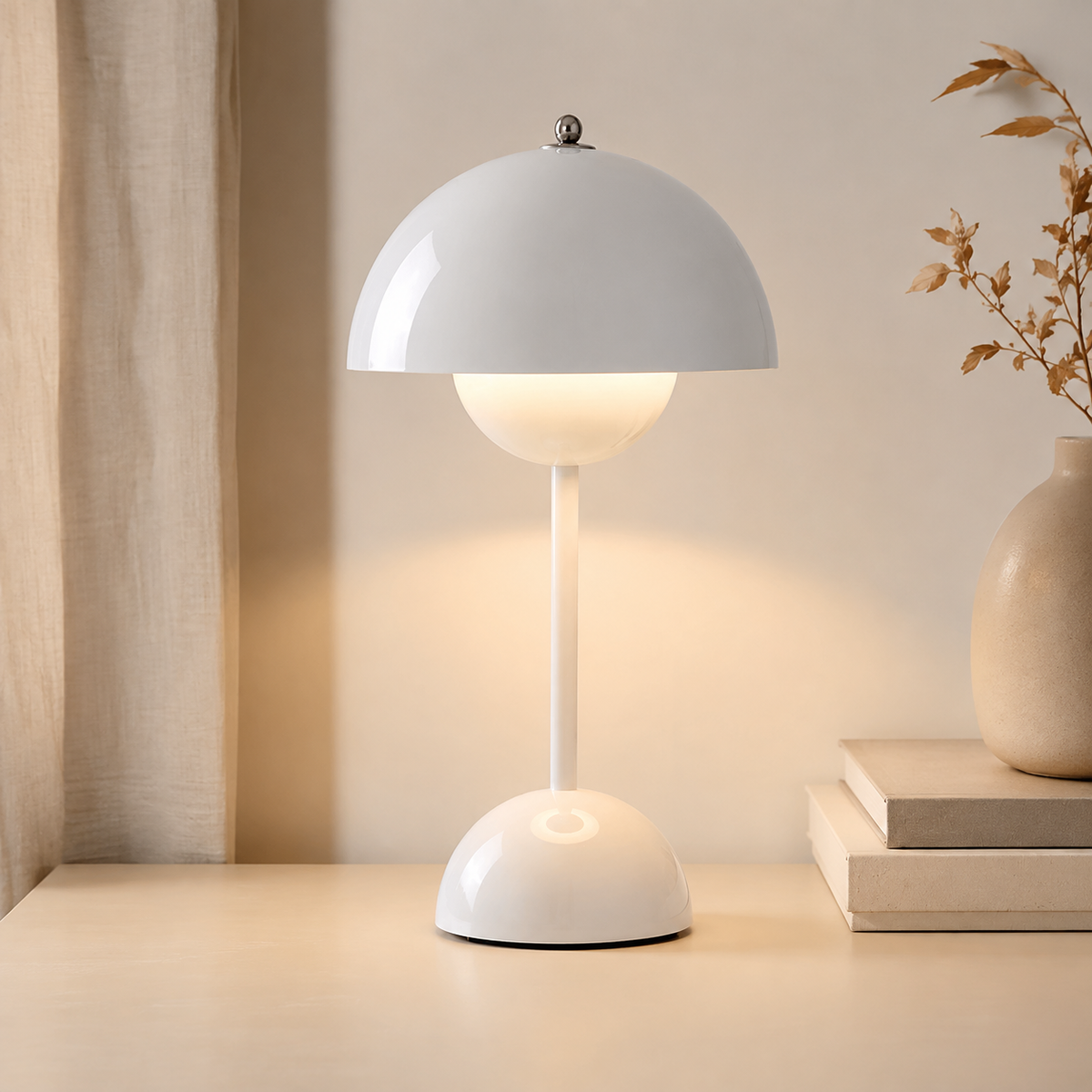 Kabellose LED Pilzlampe mit Akku – Tragbare Tischlampe mit Touch