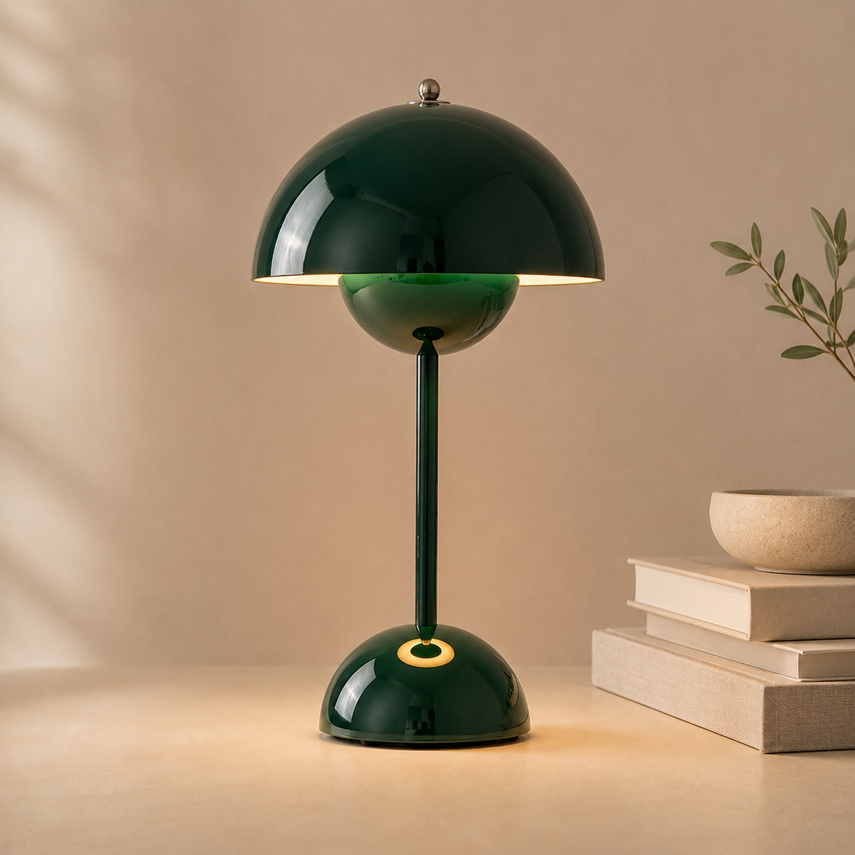 Kabellose LED Pilzlampe mit Akku – Tragbare Tischlampe mit Touch
