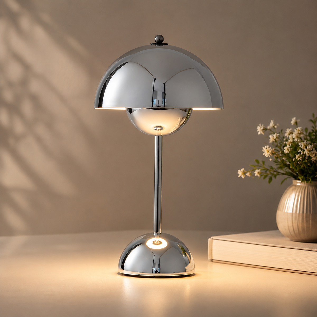 Kabellose LED Pilzlampe mit Akku – Tragbare Tischlampe mit Touch
