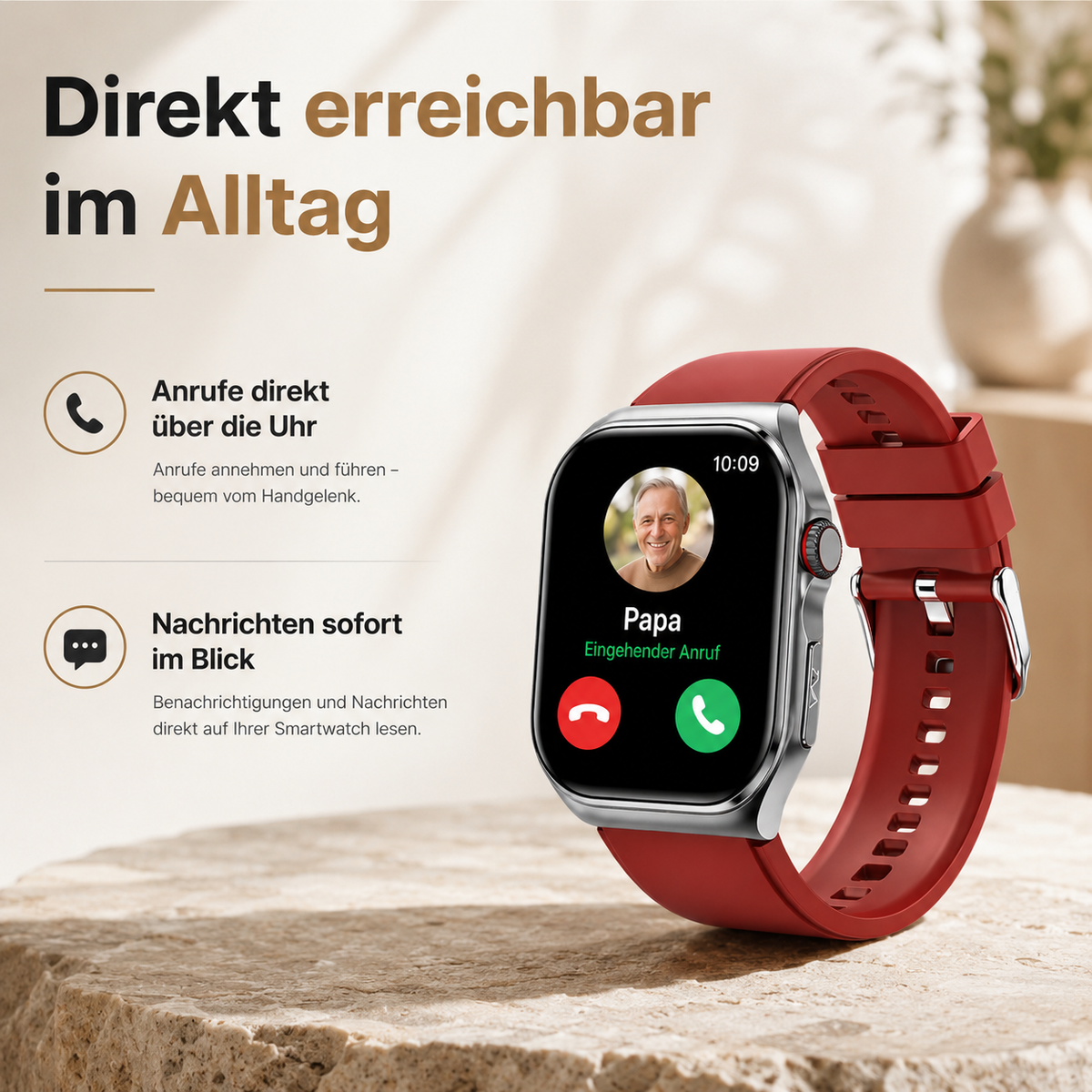 Aveloro Arvo Senioren Smartwatch mit SOS & Telefonfunktion