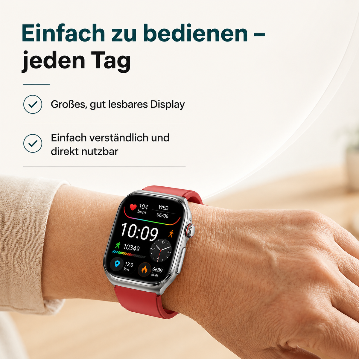 Aveloro Arvo Senioren Smartwatch mit SOS & Telefonfunktion