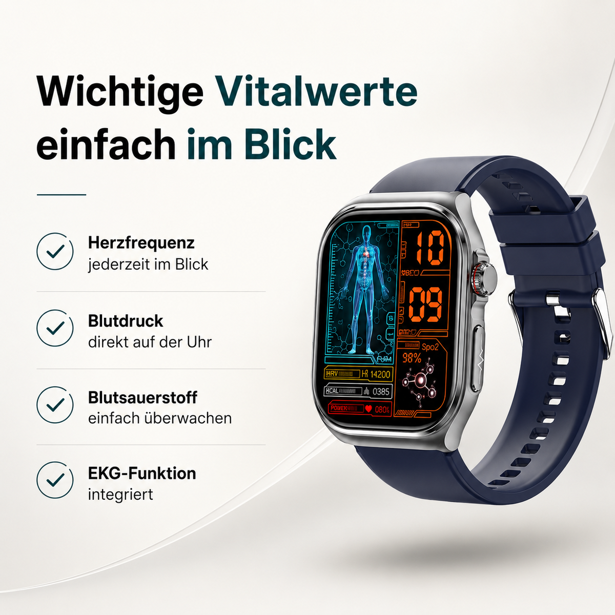 Aveloro Arvo Senioren Smartwatch mit SOS & Telefonfunktion
