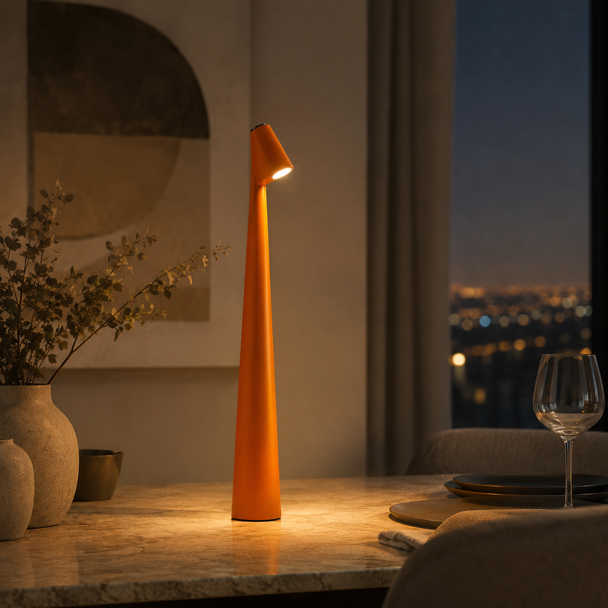 LumaCone – Kabellose LED Akku-Tischlampe, dimmbar