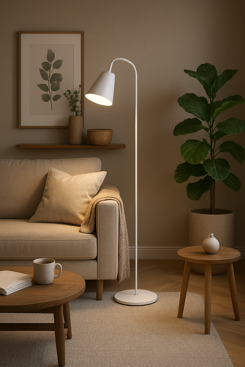 Aveloro Nordvik Stehlampe Detailansicht Holzfuß