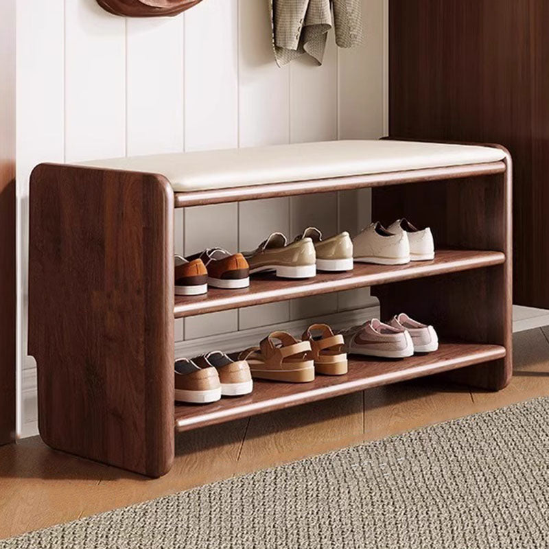 Aveloro Vestibola Schuhbank in Nussbaum mit Garderobe