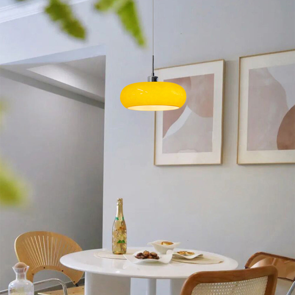 Aveloro Panora Glas-Pendelleuchte Anwendungsbild Wohnzimmer