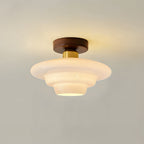 Aveloro Cuprana Deckenlampe Walnussholz mit Glasschirm Produktansicht