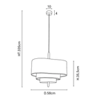 Aveloro Cascata Japandi-Hängeleuchte Maßzeichnung 58 cm