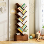 Aveloro Ramella Baum-Bücherregal in Nussbaum-Optik, 10 Ebenen