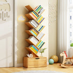 Aveloro Ramella Baum-Bücherregal in Holzoptik, 12 Ebenen