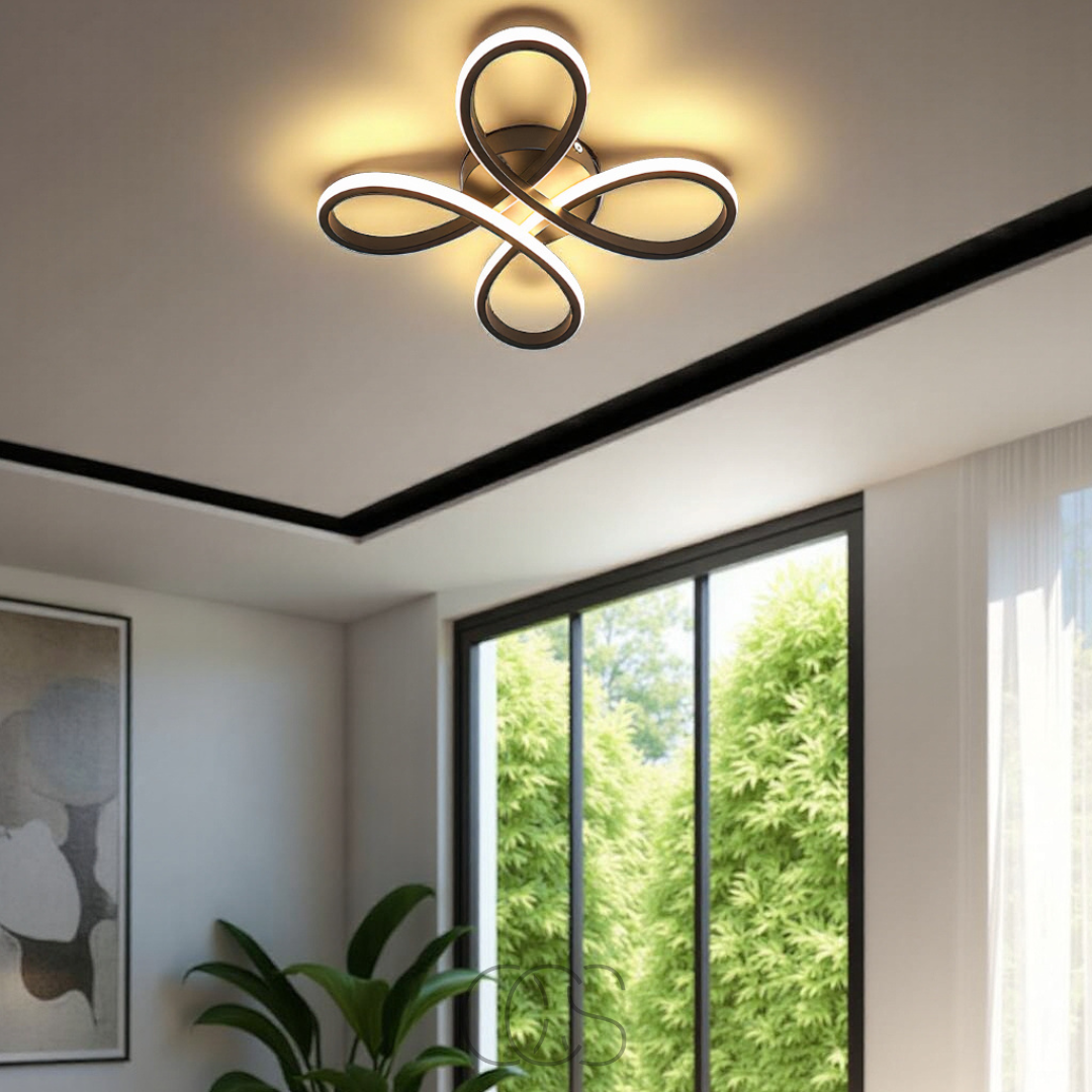 Aveloro Nodetta | Dimmbare LED-Deckenleuchte Kleeblattform Schwarz