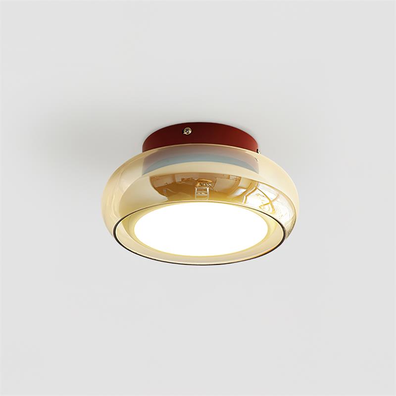 Aveloro Glasira LED-Deckenleuchte in Rot & Cognac