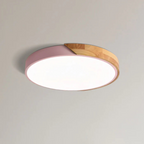 Aveloro Skandra LED-Deckenleuchte mit Holzdekor in Rosa