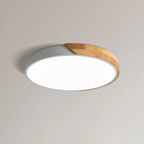 Aveloro Skandra LED-Deckenleuchte mit Holzdekor in Weiß