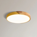 Aveloro Skandra LED-Deckenleuchte mit Holzdekor in Gelb