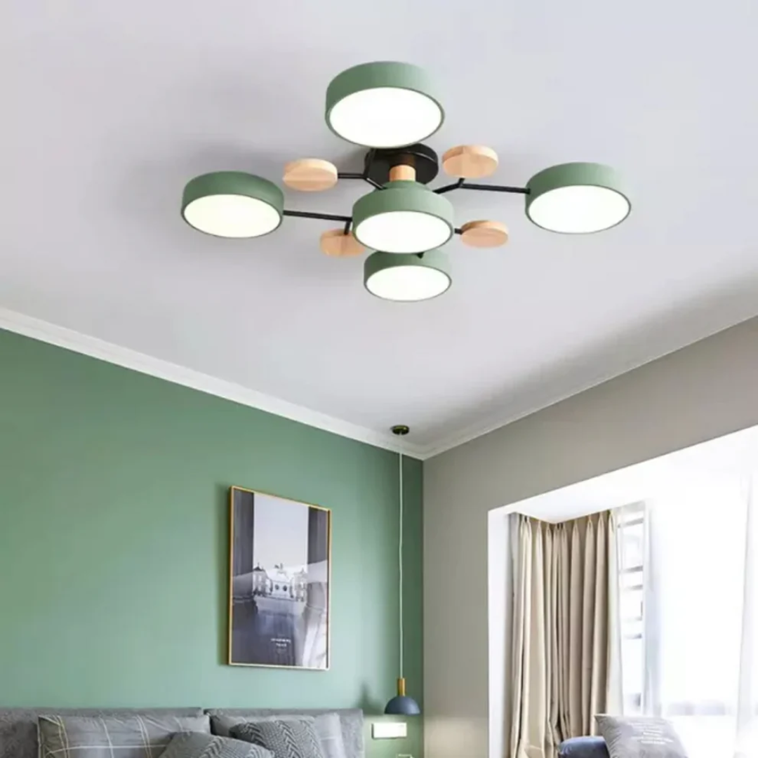 Aveloro Clustra LED-Deckenlampe Anwendungsbild Wohnzimmer