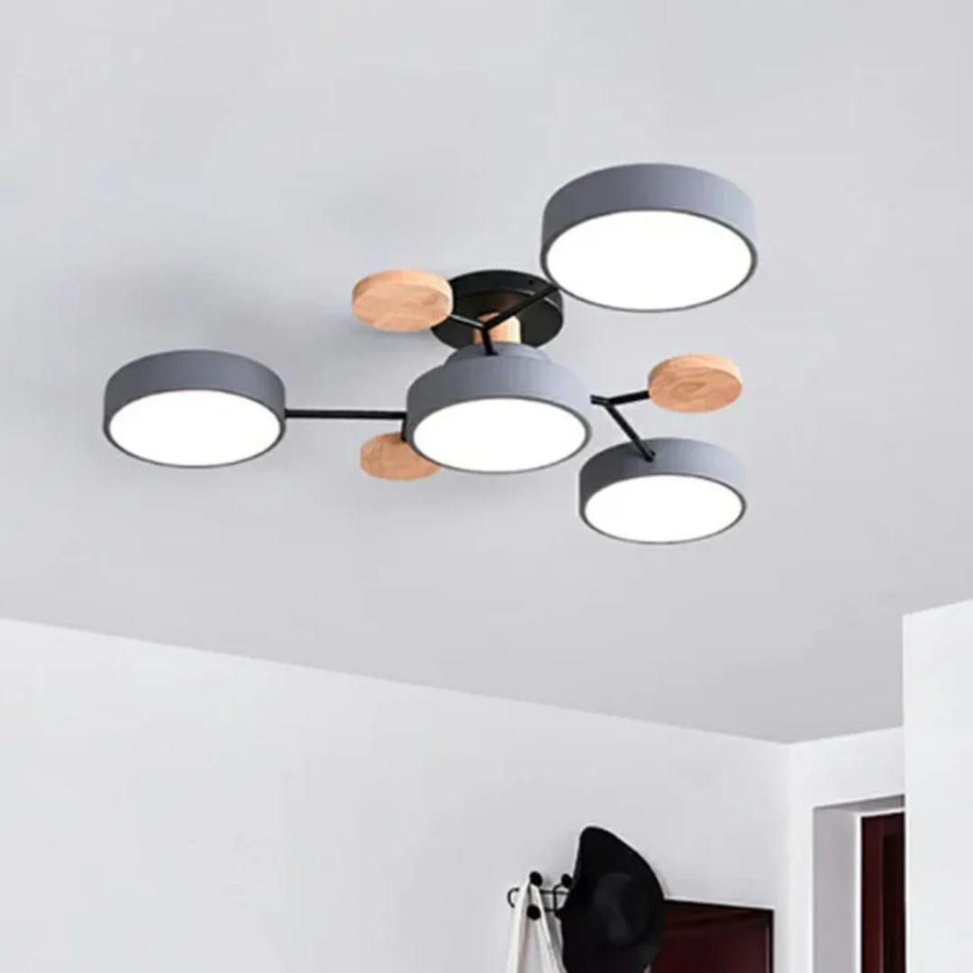 Aveloro Clustra LED-Deckenlampe in Grau
