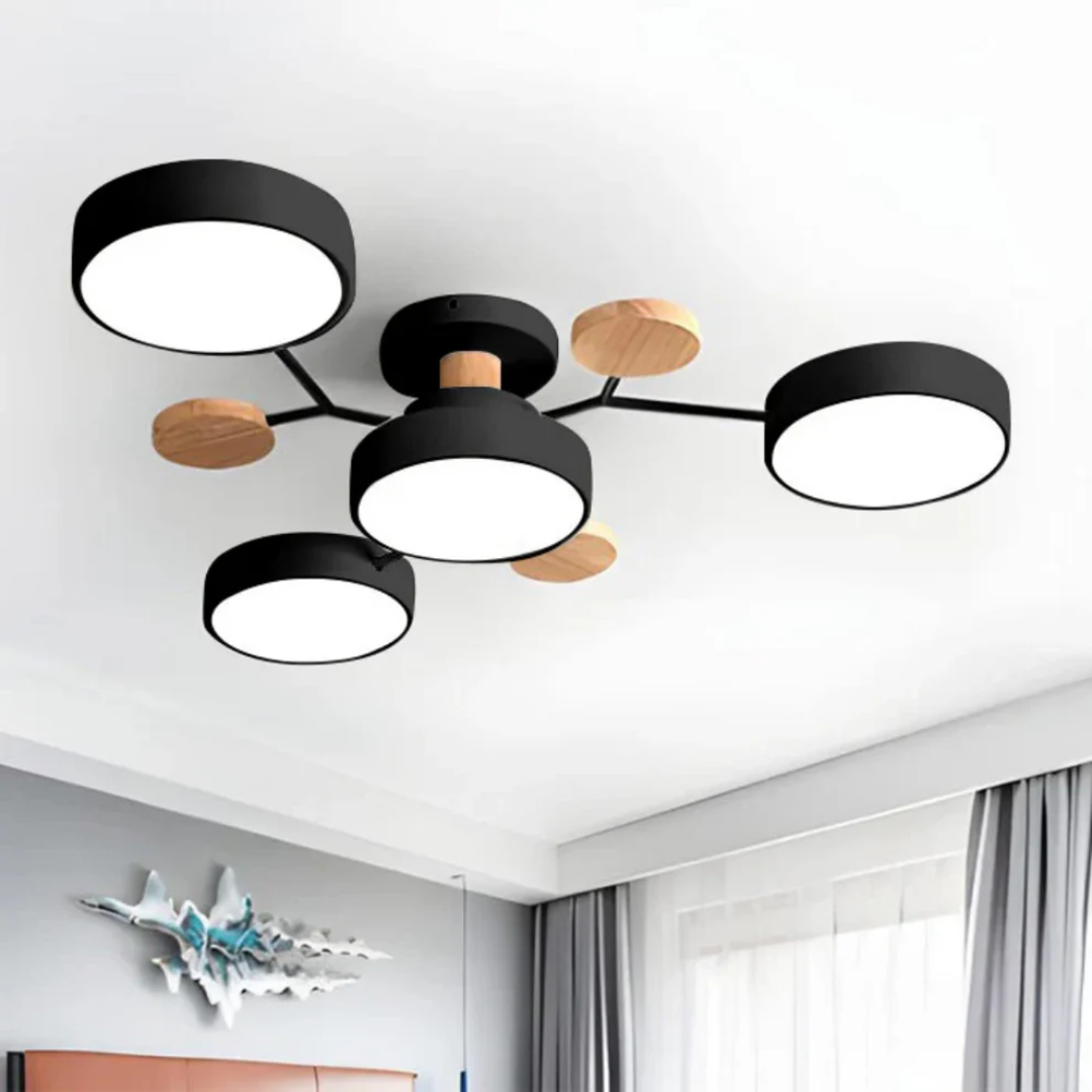 Aveloro Clustra LED-Deckenlampe in Schwarz