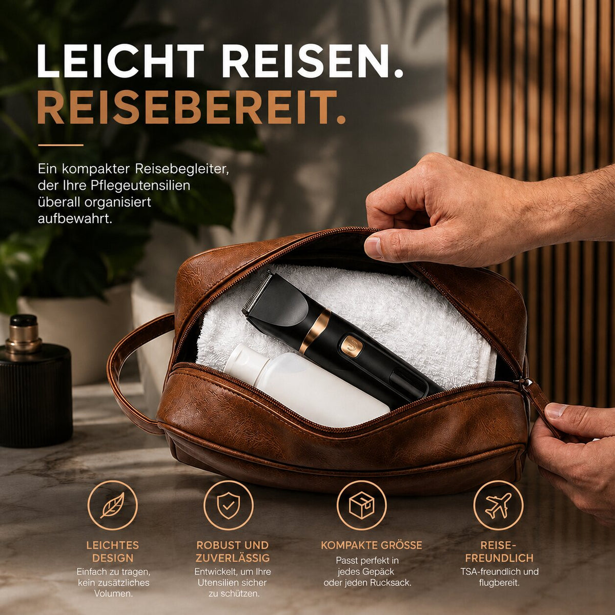 Aveloro Trimora Rasierer-Set Gesamtansicht