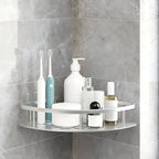 Aveloro Cornera Dusch-Eckregal in Silber, einlagig