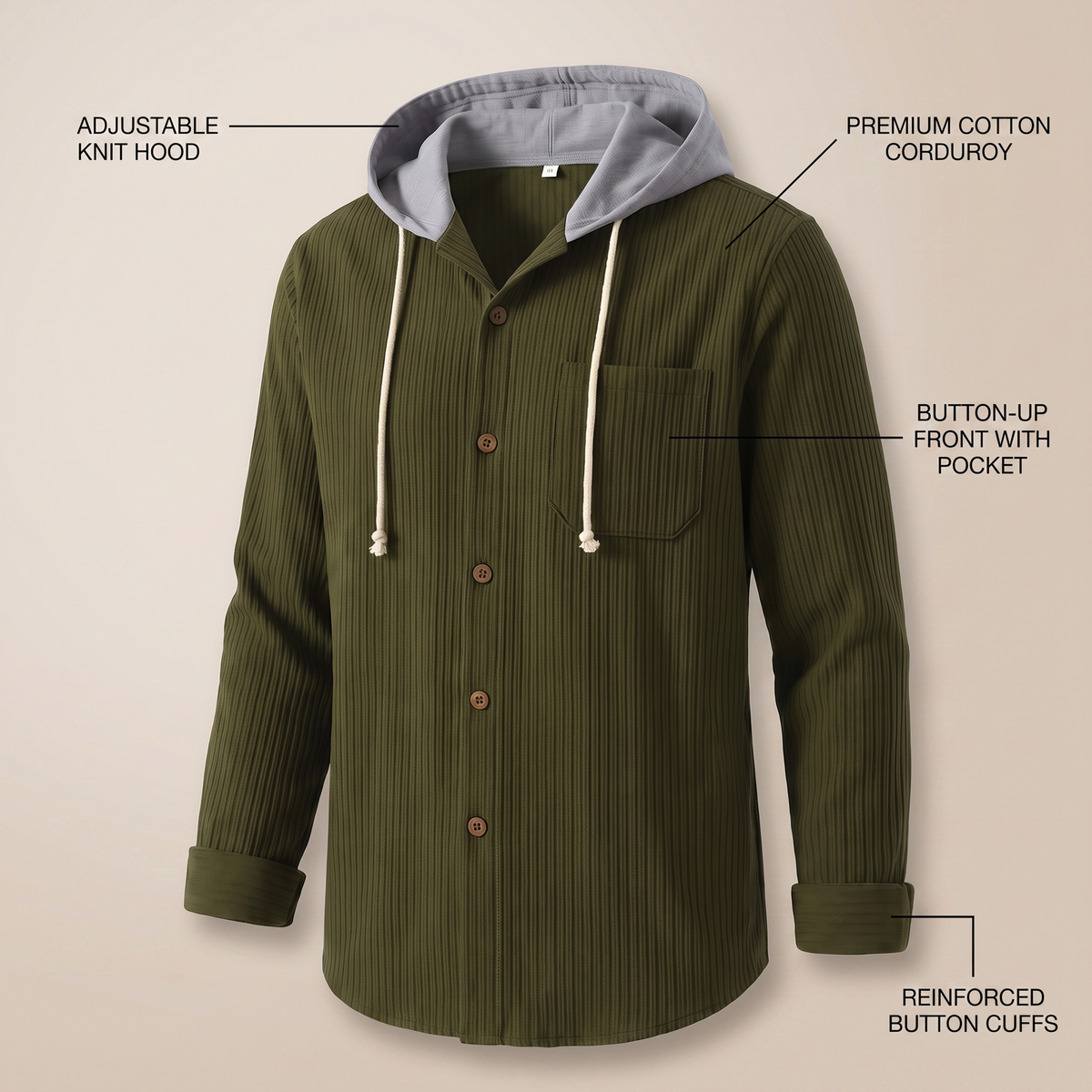 Aveloro Costoluto Cord-Hoodie