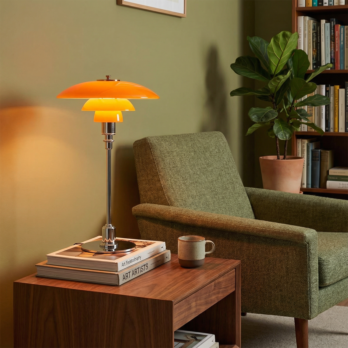 Aveloro Nordelia Tischlampe in Bernstein und Silber