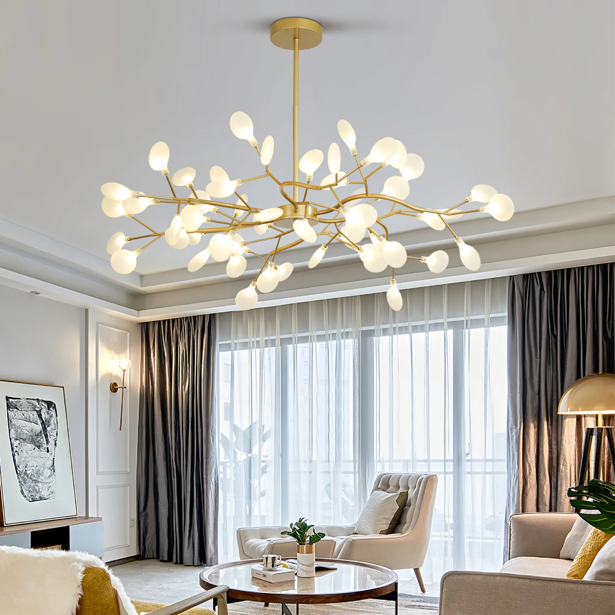 Aveloro Stellara LED-Kronleuchter Anwendungsbild Esszimmer